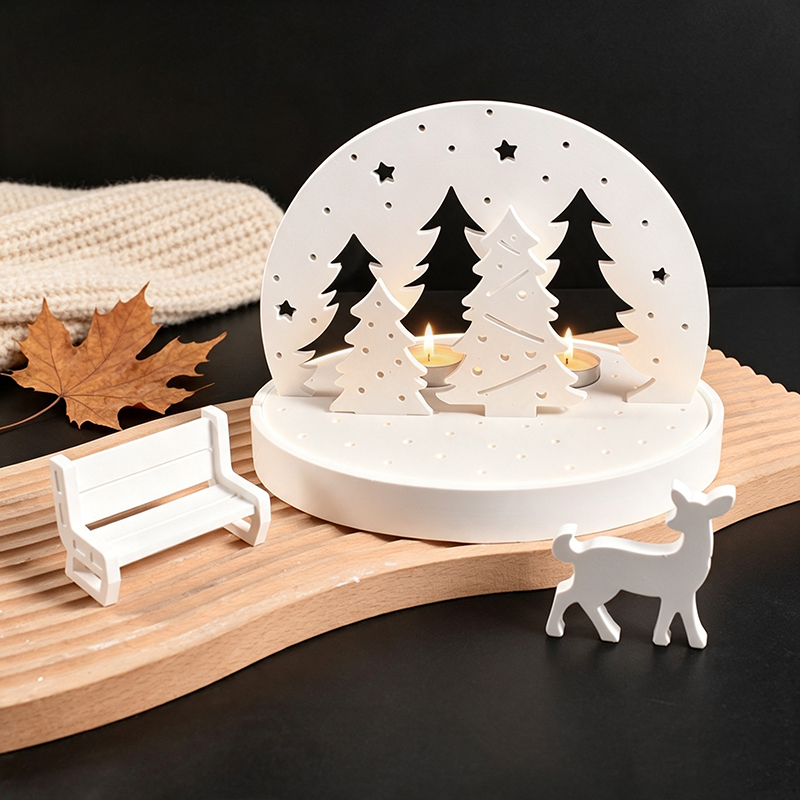 Candle Making Products - Kerst-Eland Theelicht Houder Siliconen Molds, 3D