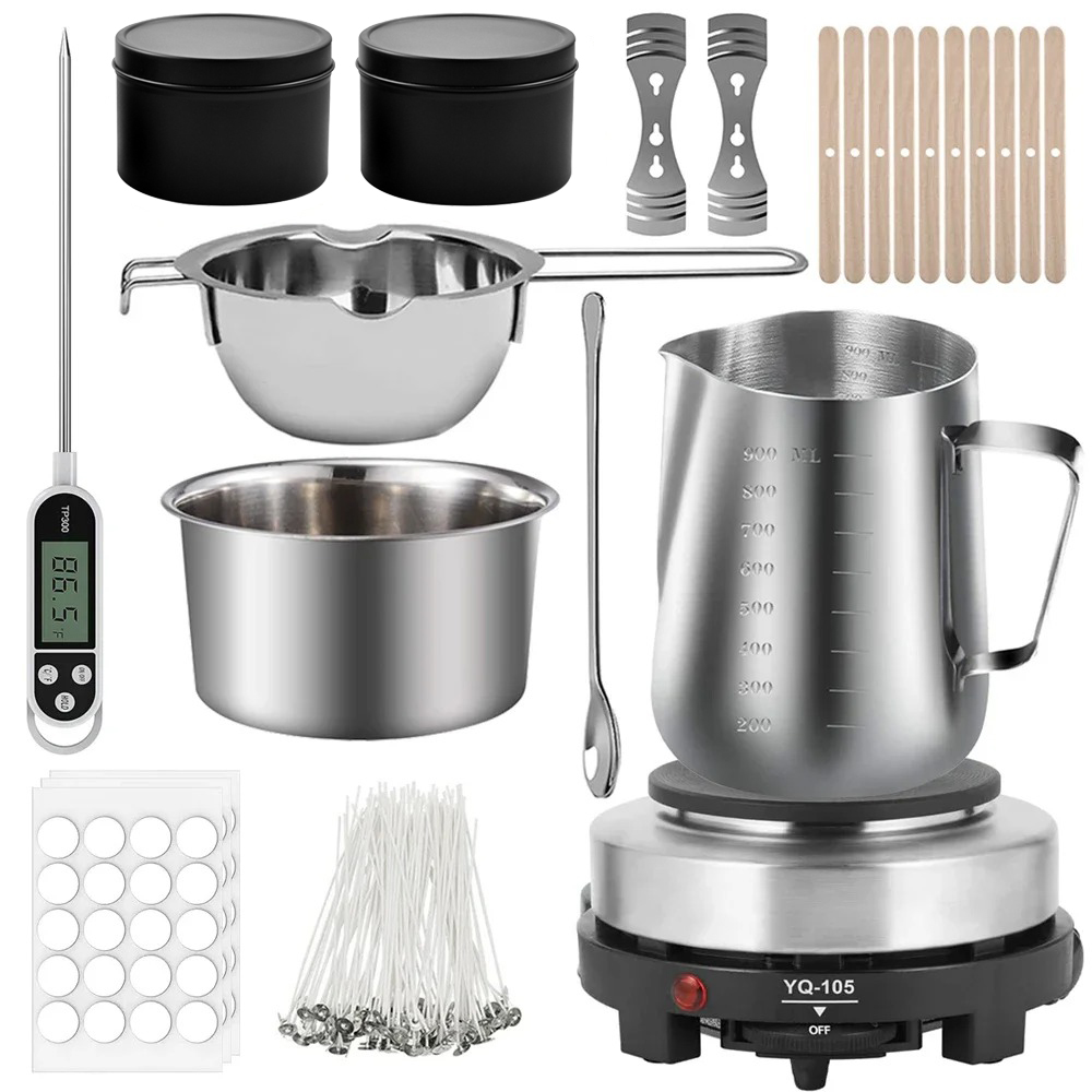 Candle Making Diy Kit - Glintmos DIY kaarsenmaakset met kookplaat, kaarsenmaakbenodigdheden