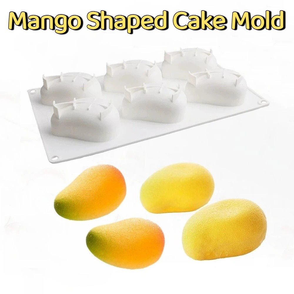 Candle Making Ideas - 6-delige mango-vormige cakevorm, niet-toxisch, antiaanbak siliconen