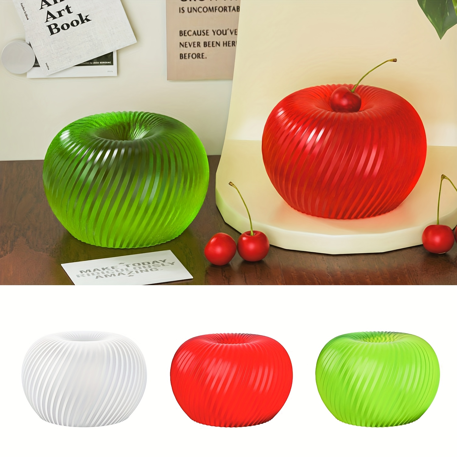 Candle Making Ideas - Een trendy rode appelvormige siliconen mal,