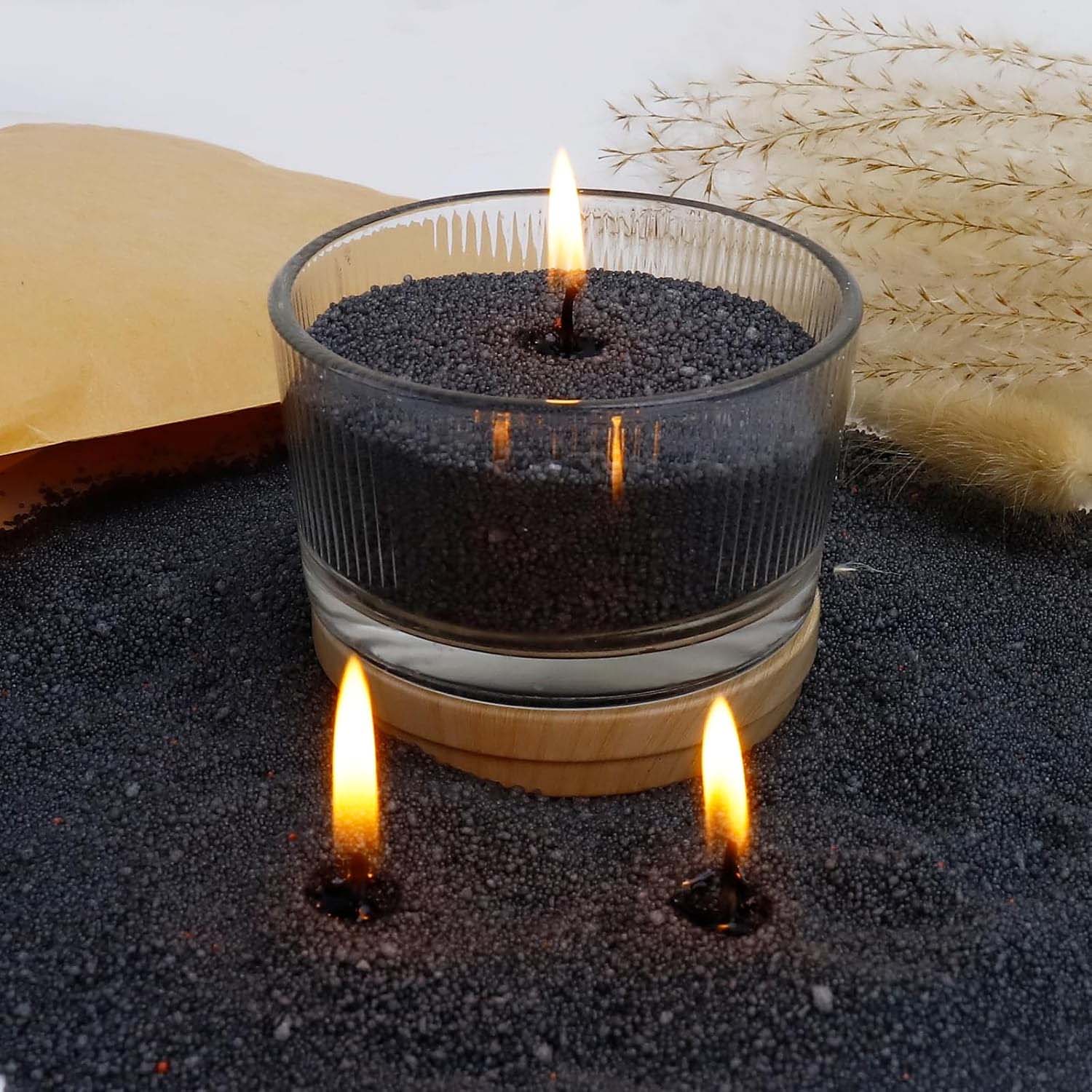 Candle Making Reno - Zwarte kaarszand met lont, 200g met