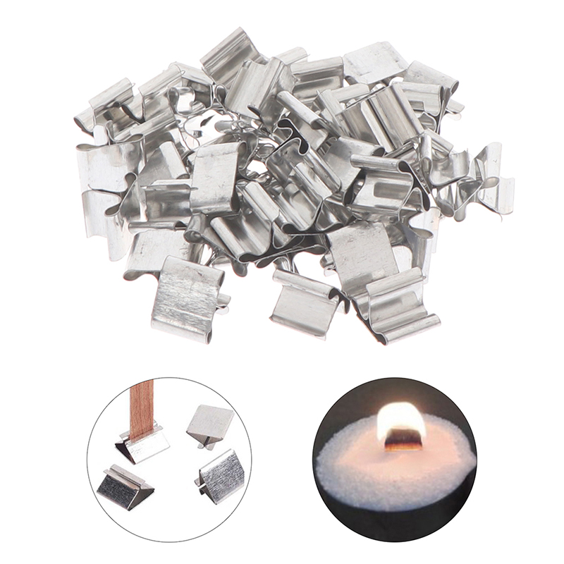 Candle Making Diy Kit - 50 stuks houten kaarslonten basisclip ijzeren