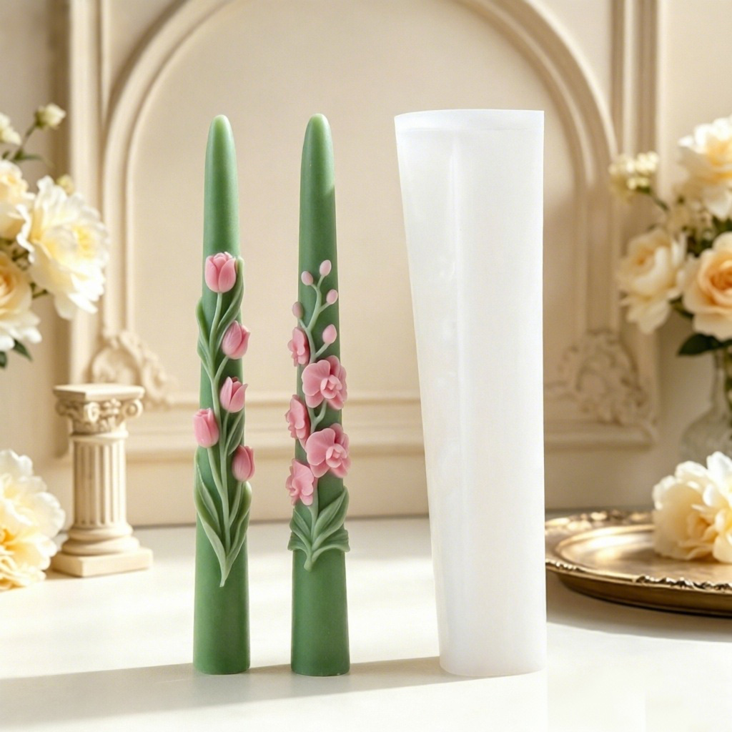 Lange stokvormige bloemkaars s - Candle Making Reno recensie en prijs