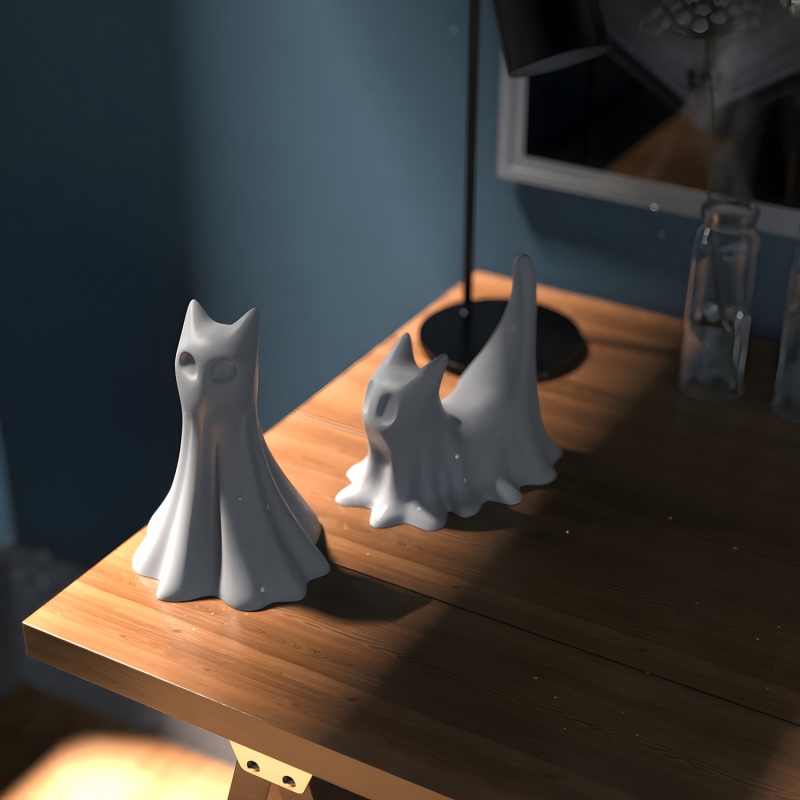 Ghost Cat Halloween Desktop Or - Candle Making Ideas recensie en prijs