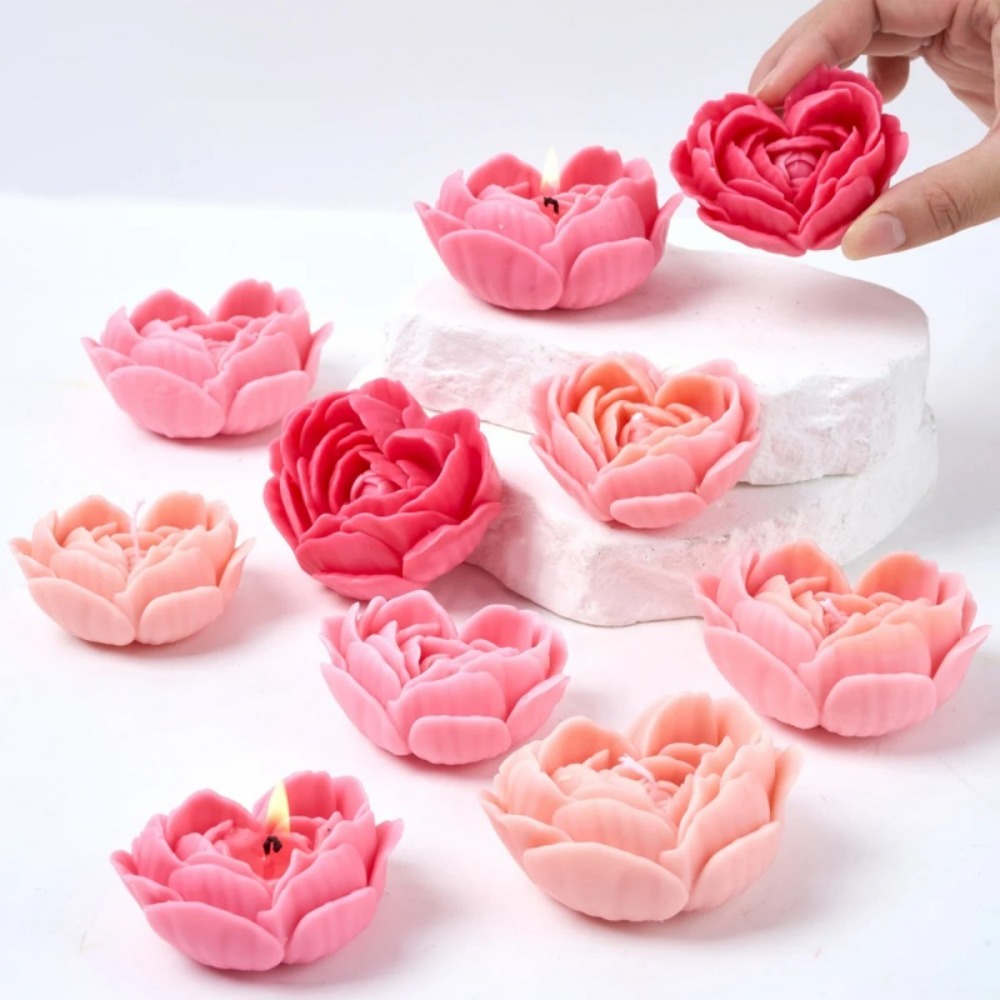 Gestapelde bloemblaadjes hart  - Candle Making Date recensie en prijs